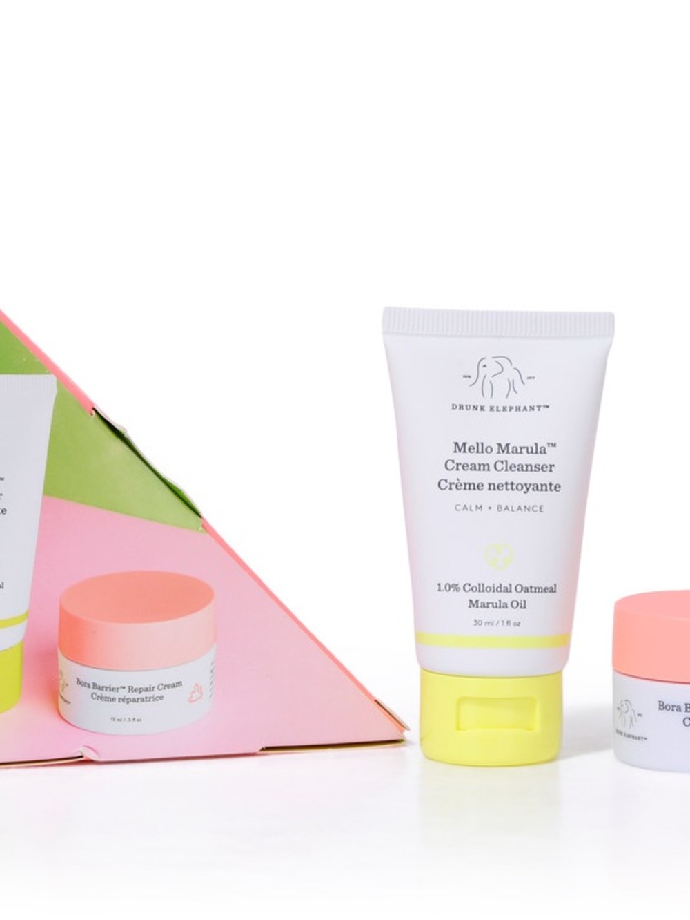 Drunk Elephant 2-Piece Mello Marula Cleanser & Bora Barrier Moisture Duo, New!